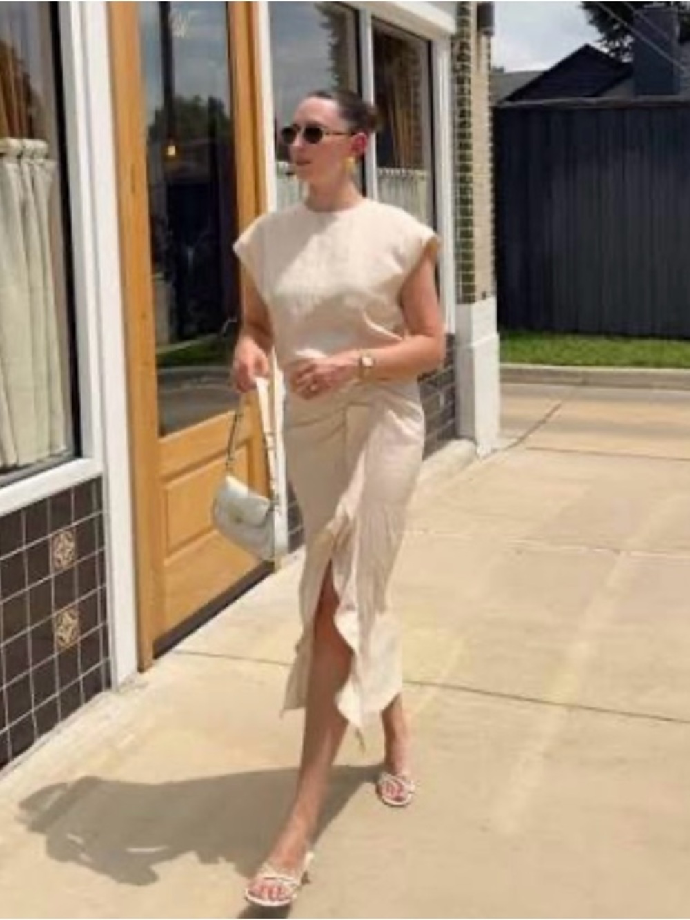 Zara Ruffle Draped midi dress